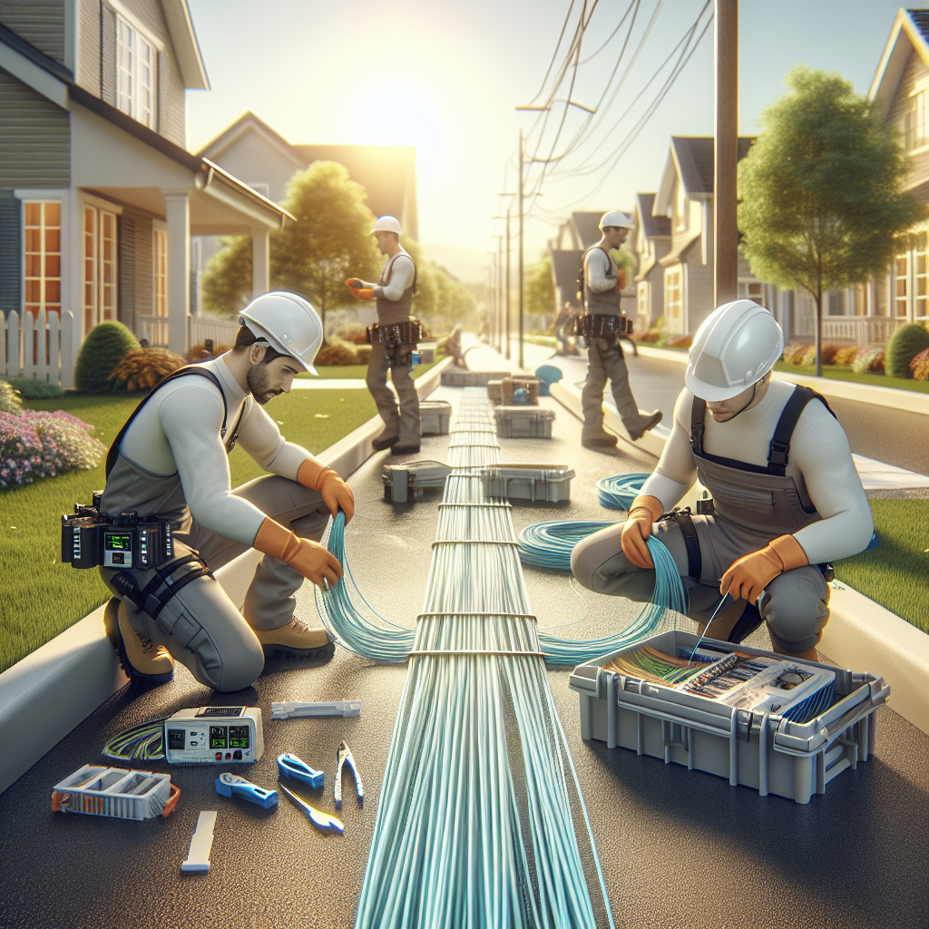 Realistic stock image of modern fiber optic installation.